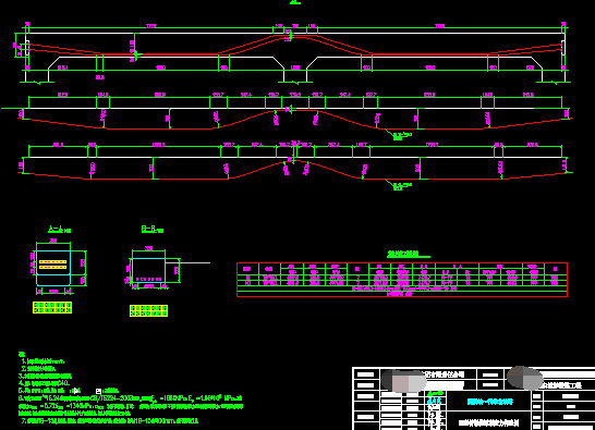 铁路区间预应力简支箱梁连续箱梁桥施工图初步设计336张（知名大院）-G2型桥墩横梁预应力构造图
