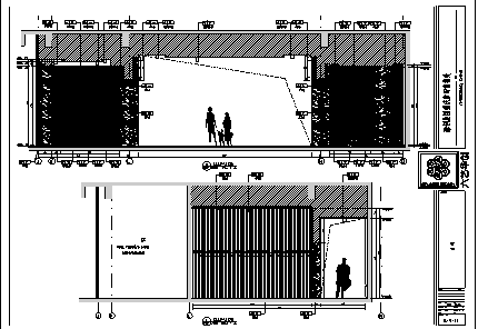 [重庆]新中式学府风售楼处设计施工图（含方案、效果图、物料）-[重庆]新中式学府风售楼处设计立面图