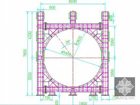 盾构施工始发与掘进施工方案-反力架结构示意图