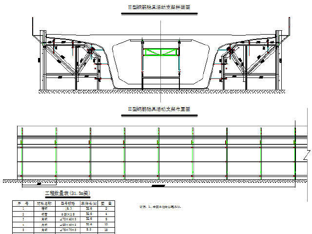 中铁制梁场工装设计图集CAD及结构检算培训资料（含勘察报告）-32m绑扎胎具