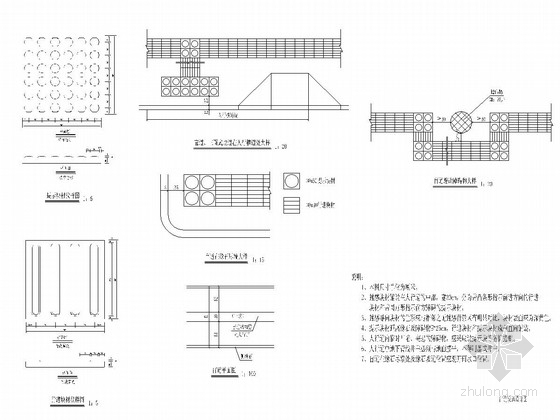 [福建]双向二车道城市支路全套设计施工图（38张 附施工说明）-盲道设施设计图 