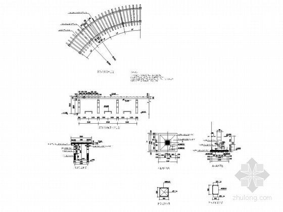 园林花架施工图22例-花架方案 