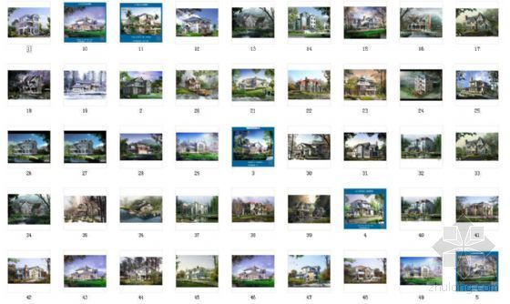 别墅模型设计效果图资料下载-别墅效果图（77个）