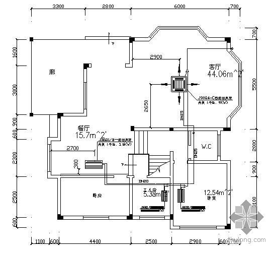 家用中央空调配电方案资料下载-某别墅家用中央空调图