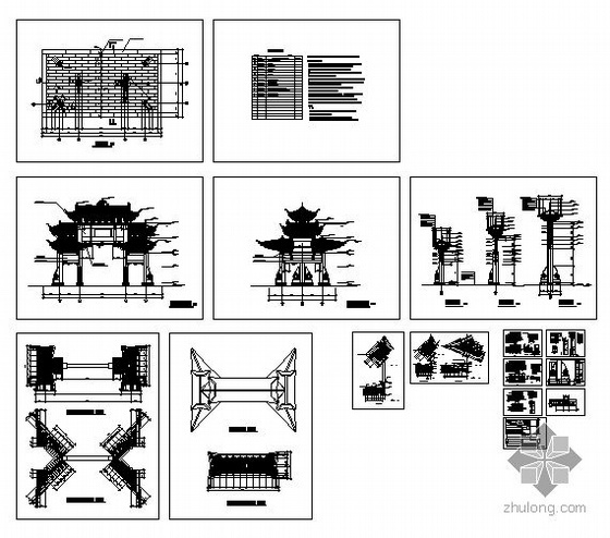 某古建牌坊建筑施工图-4