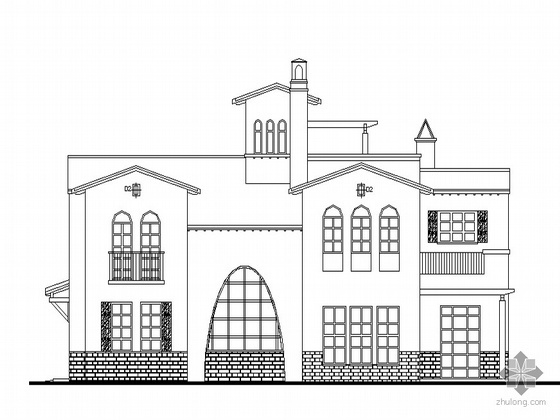 西班牙风格别墅建筑施工图
