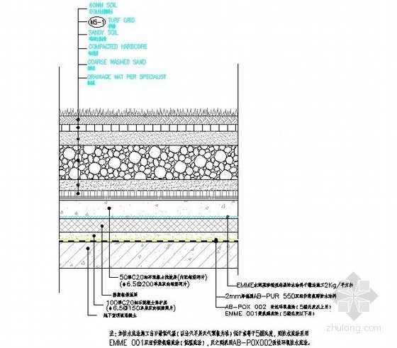 cad屋面防水大样资料下载-首层种植区防水大样详图