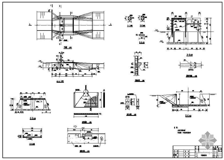 3跨节制水闸设计图资料下载-两孔节制闸设计图