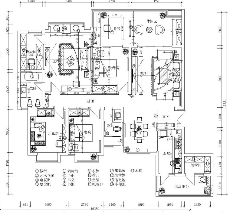 建筑系系馆设计施工图资料下载-180㎡新中式佛系住宅施工图设计（附高清效果图）