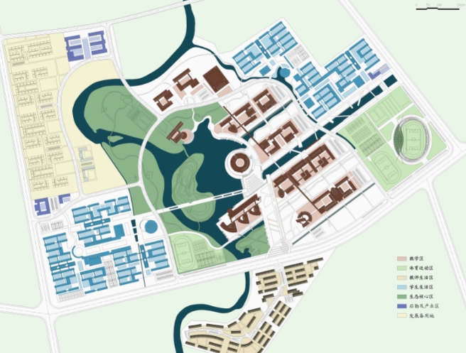 四川大学双流新校区规划方案文本（CAD+PSD+JPG）-功能分区