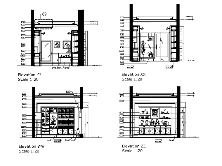 迪拜某酒店设计CAD施工图立面图