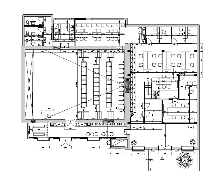 华谊兄弟办公室设计施工图（附效果图+物料表）-平面设计图