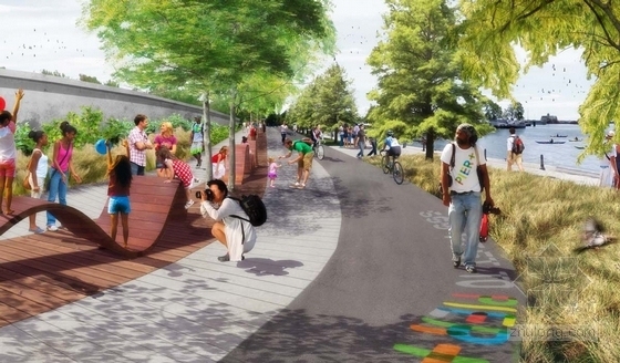 [芝加哥]新概念滨海码头景观规划设计方案（英文方案文本）-景观效果图