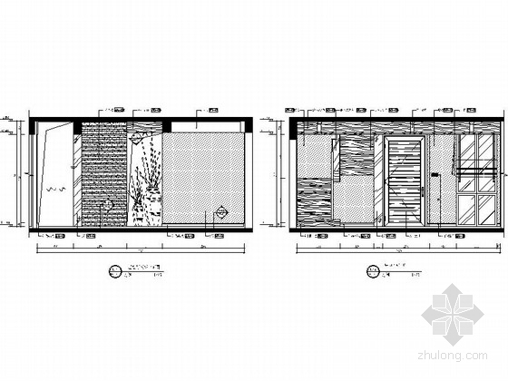 [深圳]普通公寓区东南亚风格复式装修施工图（含材料表）餐厅立面图 