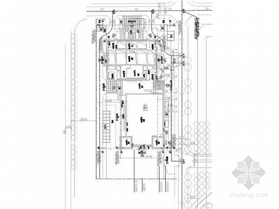 [江苏]25层现代风格行政办公楼单体建筑施工图（知名设计院）-25层现代风格行政办公楼单体建筑总平面图 