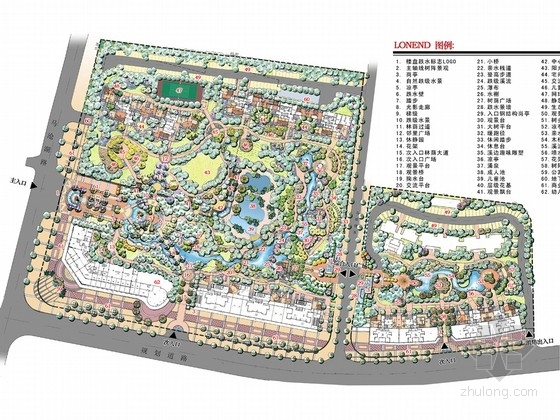 新中式公建建筑资料下载-[武汉]新中式高档居住区景观设计方案（手绘）