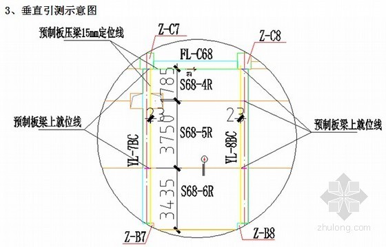 全PC结构高层住宅吊装测量质量控制（附图说明）-垂直已测示意图 