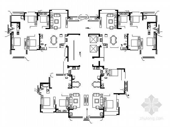 [长沙]高层框支剪力墙结构塔式住宅建筑施工图-高层框支剪力墙结构塔式住宅建筑平面图