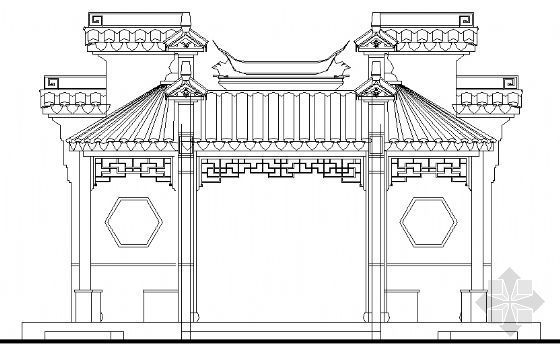 门亭建筑施工图资料下载-古建亭子建筑方案图系列-门亭