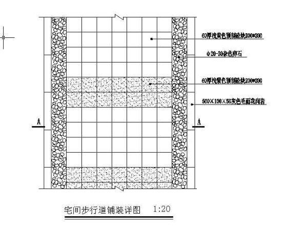 步行道景观su资料下载-宅间步行道铺装详图（8）