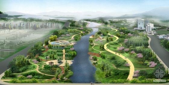 镇江景观设计资料下载-江苏镇江某运河中段环境景观设计图