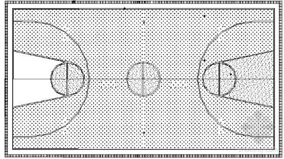 风雨篮球场su资料下载-某标准篮球场建筑方案图
