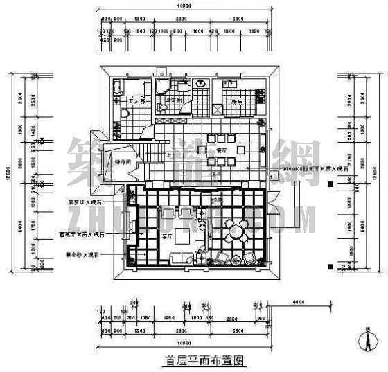 一套楼梯CAD图资料下载-一套别墅装修施工图