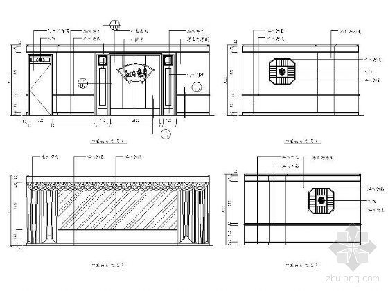 多层中式住宅立面设计资料下载-中式包房立面设计图
