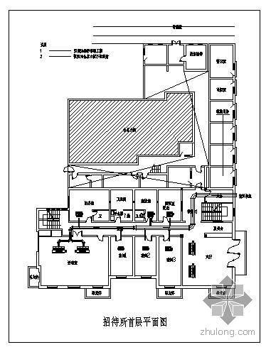 空调系统水管平面布置图资料下载-某招待所空调平面布置图
