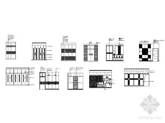 别墅衣柜设计图CAD资料下载-11个衣柜立面设计图