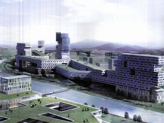丹下都市建筑设计资料下载-某科技大学规划及建筑设计方案文本（都市实践入围方案）