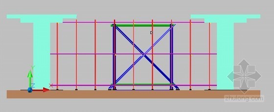 渡槽满堂支架图资料下载-满堂架搭设三维效果图（3张）