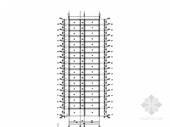 [江苏]17层现代风格商务酒店设计施工图-17层现代风格商务酒店设计剖面图 