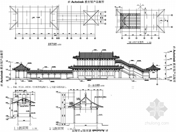 公园基础设施改造提升工程建筑及结构图（六角亭、四角亭）-立面图
