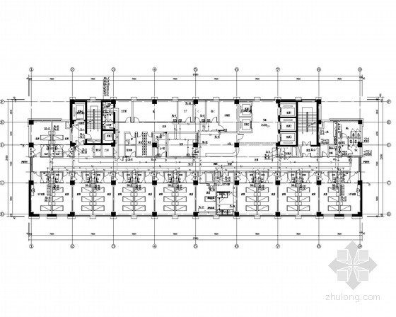 [河北]医院病房大楼给排水消防施工图-给排平面图 