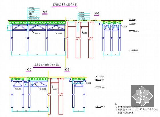 [广东]跨海大桥三塔钢箱梁斜拉桥及110m跨钢箱连续梁桥施工组织298页（附图精美）-辅助墩 过渡墩施工平台