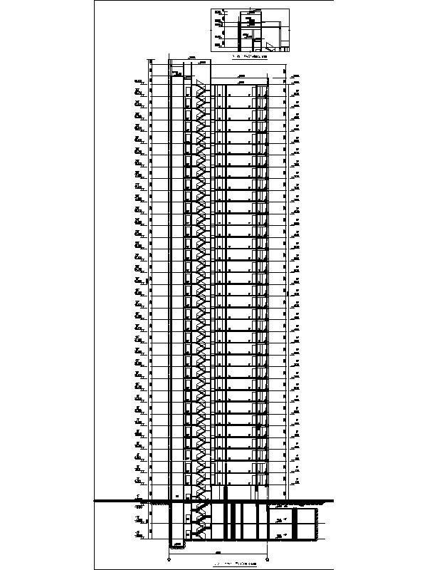 [湖南]知名地产出品现代风格高层住宅建筑初步设计图纸（全专业）-知名地产出品现代风格高层住宅剖面图