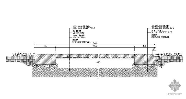 鹅卵石园路节点做法资料下载-园路做法详图2例