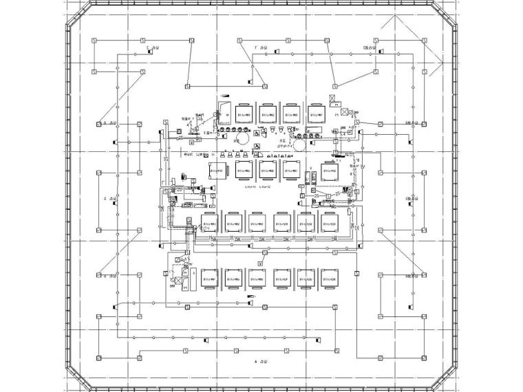 [长沙]238米超高层5A办公楼强电消防施工图（变电所、负荷计算）-标准层消防平面图.jpg