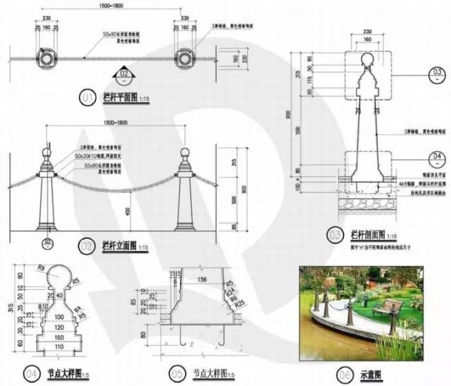 干货！恒大园林景观施工图标准（铺装、截水沟、景观亭、栈道）_85