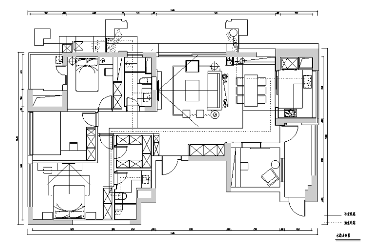 [浙江]锦和苑现代风格住宅装修设计施工图（附效果图）-水管走向图