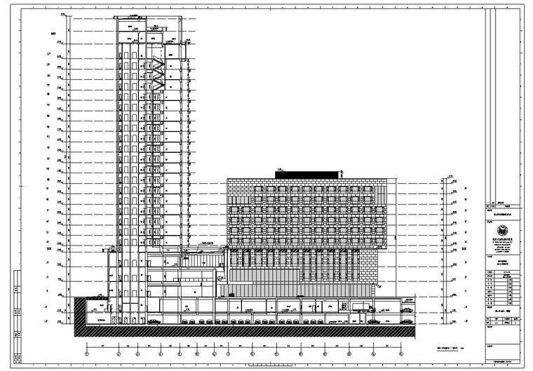 漕河泾新建办公楼施工图设计90个CAD文件-剖面图