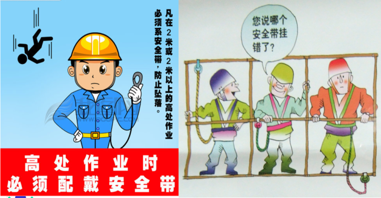建筑集团公司安全教育培训PPT（安全宣传漫画、安全事故案例）-安全带的正确使用