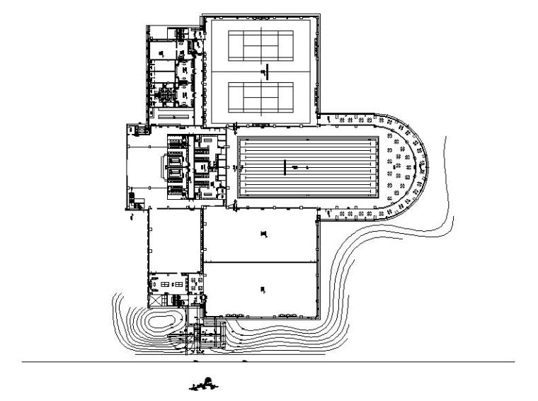 [重庆]三层多功能商业建筑施工图（知名地产 含园林景观）-三层知名地产楼房展示区建筑平面图