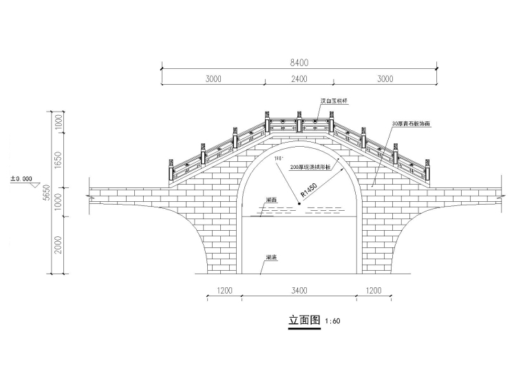 地面装修CAD图纸资料下载-拱桥CAD图纸