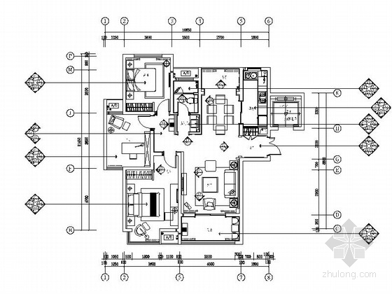 扬州装修厨房资料下载-[扬州]现代时尚简约三居室样板房设计装修图