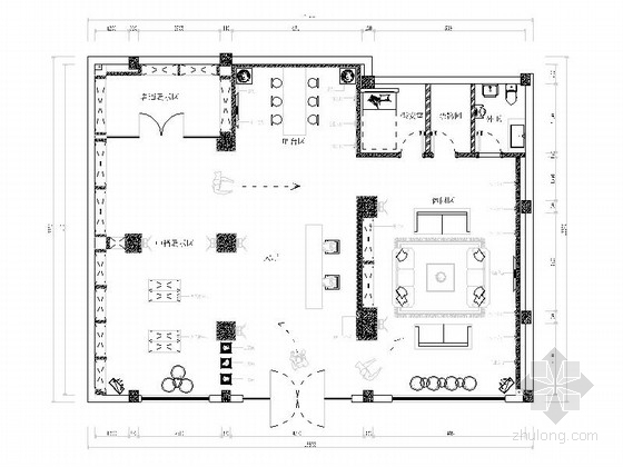 专卖店cad全套施工图资料下载-现代红酒专卖店室内装修施工图