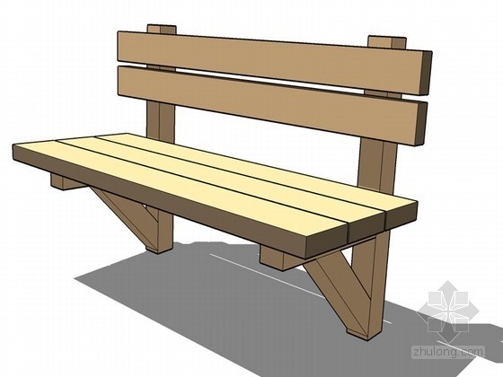 su室外椅子模型资料下载-木质椅子SketchUp模型下载