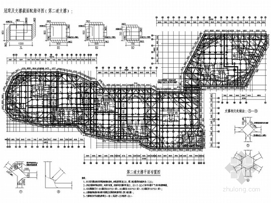 加固支撑方案施工图资料下载-[浙江]软土地区超大基坑围护施工图（排桩 内支撑）