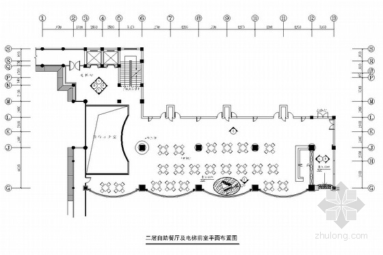 风景餐厅资料下载-[湖北]旅游风景名城酒店自助餐厅装修图